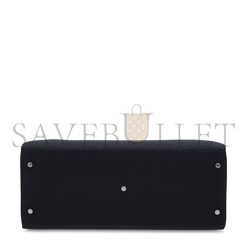 H**me5 black togo leather maxi kelly 42 with palladium hardware 19271 (42*27*17cm)